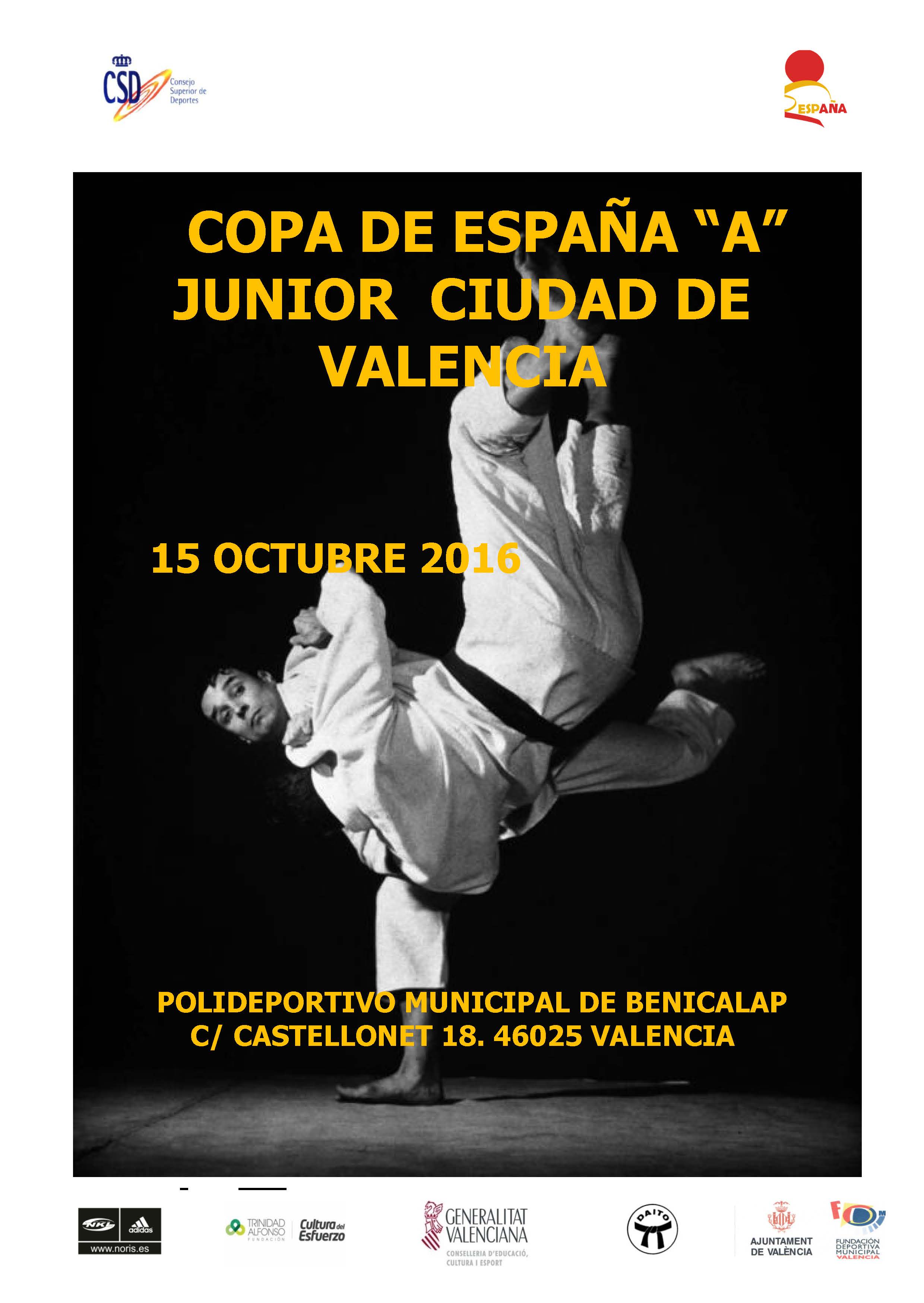 Copa Espa&ntilde;a Junio Valencia 15-10-16. INSCRIPCIONES. SORTEOS. DISTRIBUCI&Oacute;N TATAMIS.